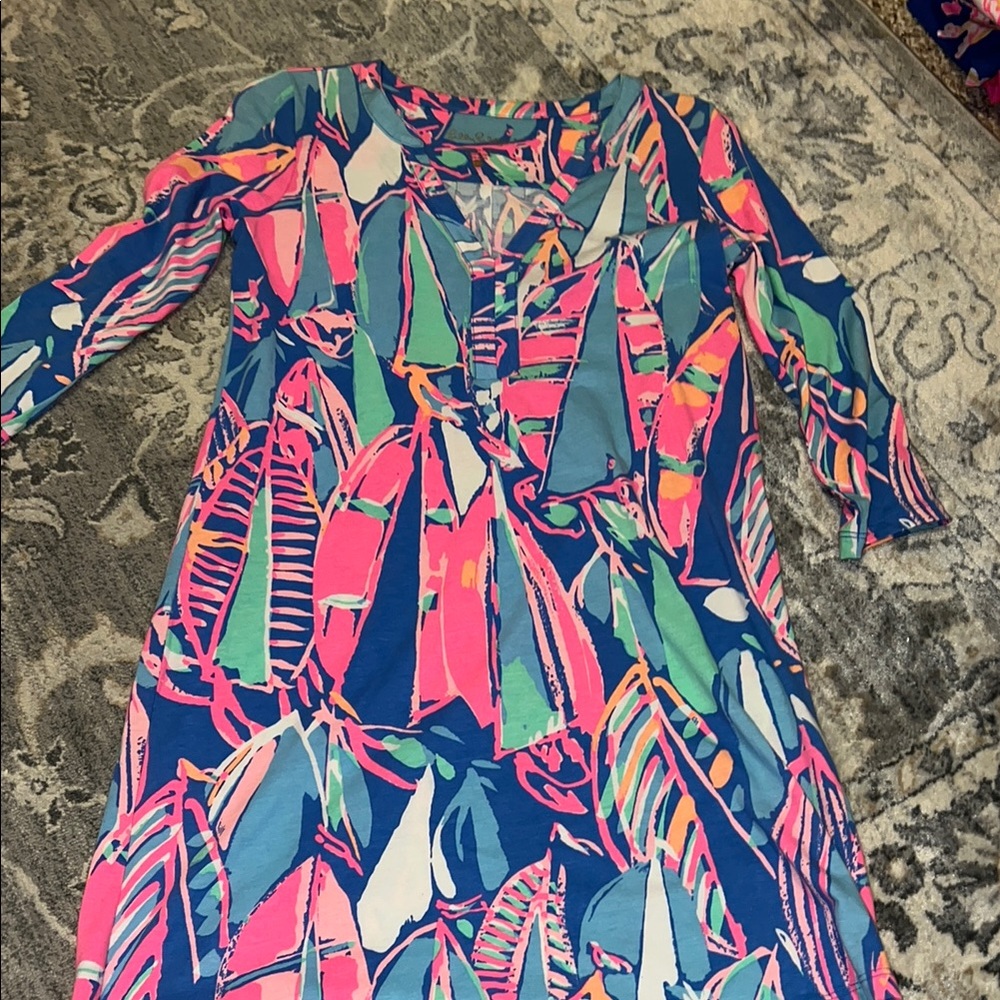 Lilly Pulitzer Colorful Leaf Print Dress